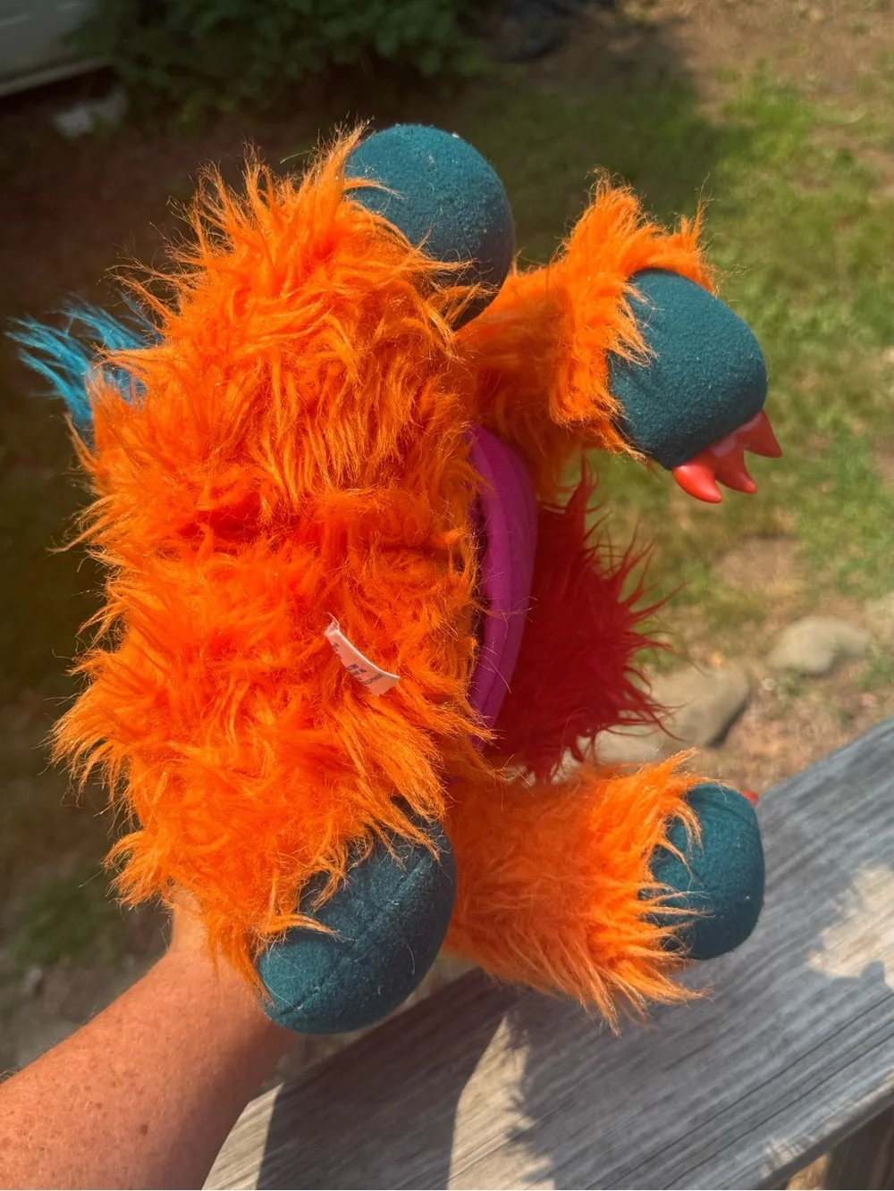 Vintage 1986 My Pet Monster GWONK Hand Puppet Plush Orange AmToy 80s Toy RARE